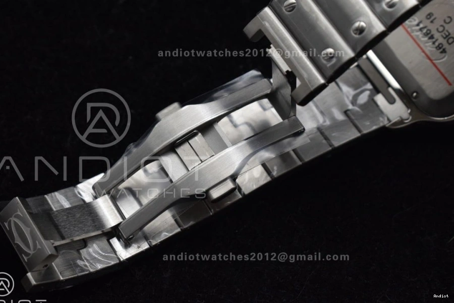 MIYOTA 1:1 Cartier Black Best 40mm on Dial SS Santos Gray Edition 9015 SS de Bezel Bracelet BVF 0401